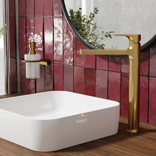 Смеситель для раковины WasserKRAFT Havel 3603H Золото матовое латунь