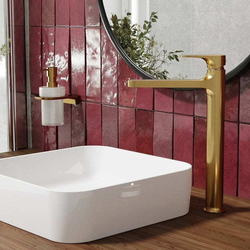 Смеситель для раковины WasserKRAFT Havel 3603H Золото матовое латунь