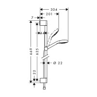 Душевой гарнитур Hansgrohe Croma Select E 26582400 Хром Белый латунь на стену