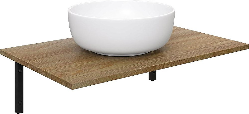 Комплект мебели для ванной DIWO Элиста 80 подвесной цвет Черный муар Светлое дерево