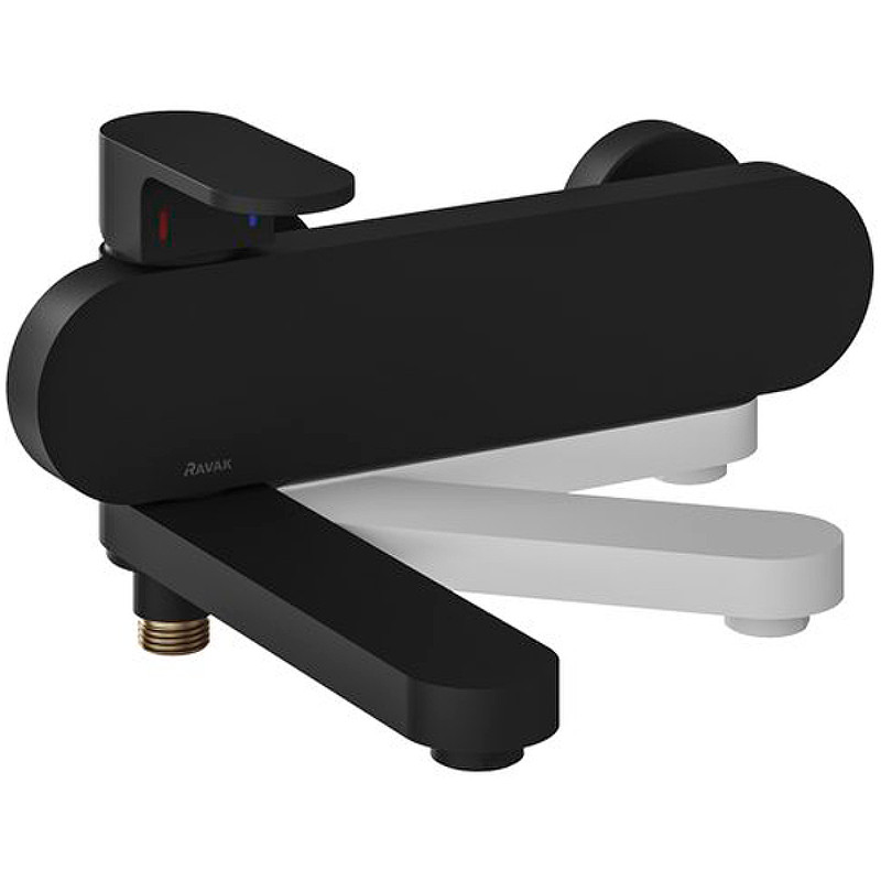 Смеситель для ванны Ravak Chrome CR 022.20BL X070431 Черный матовый латунь на стену
