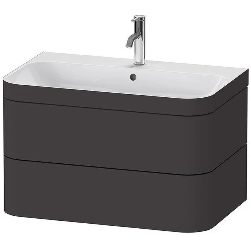 Тумба с раковиной Duravit Happy D.2 Plus 80 HP4637O8080 подвесная цвет Графит матовый