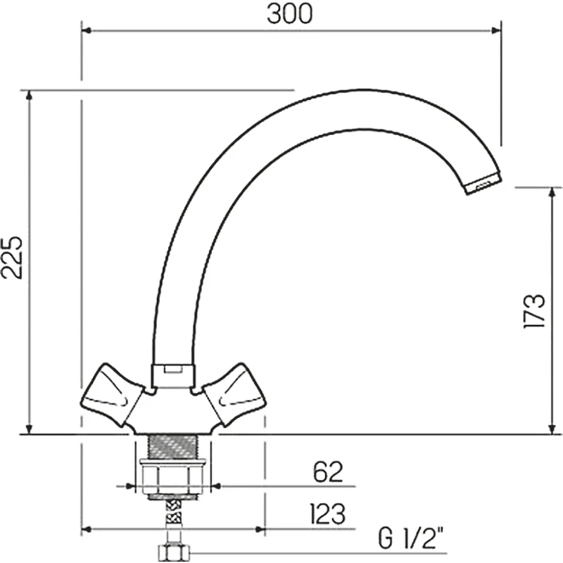 Смеситель для кухни Ростовская Мануфактура Сантехники SL116-273F Хром