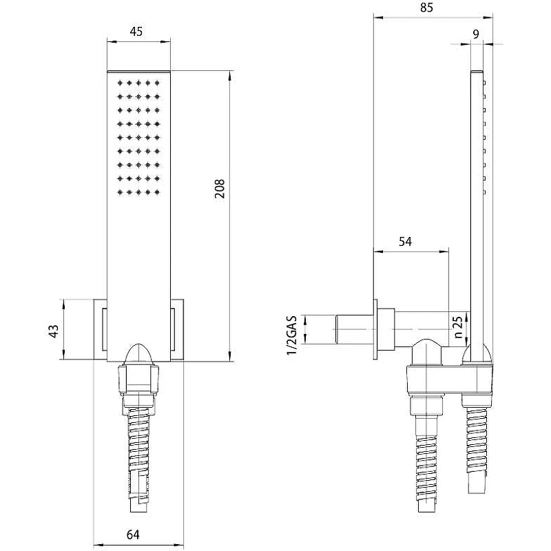 Душевой гарнитур Bossini Flat One C13001C.030 Хром