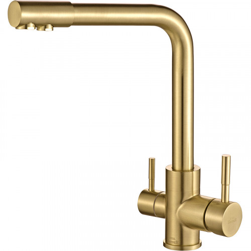 Смеситель для кухни ZorG Steel Hammer SH 801 INOX BRONZE PVD Бронза нержавеющая сталь на столешницу