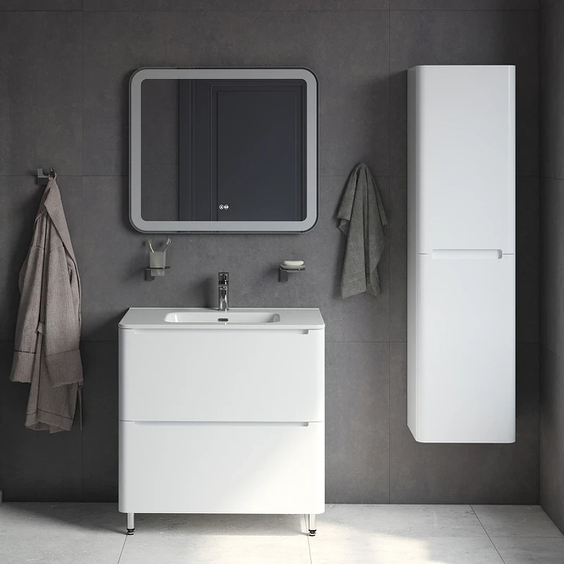 Тумба с раковиной Iddis Edifice 80 EDI80WFi95K Белая МДФ / ЛДСП