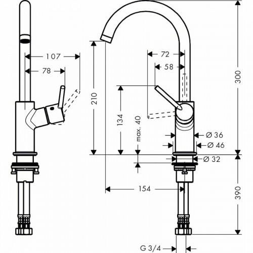 Смеситель для раковины Hansgrohe Talis 32082000 Хром латунь