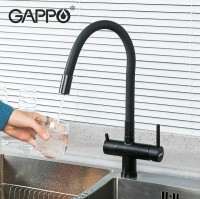 Смеситель для кухни Gappo G4398-36 Черный матовый латунь