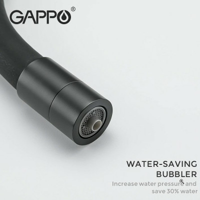 Смеситель для кухни Gappo G4398-36 Черный матовый латунь