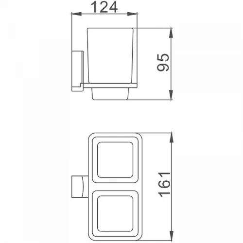 Стакан для зубных щеток Haiba HB8808 двойной Хром