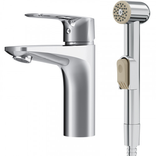 Смеситель для раковины AM.PM Gem F90A03000 с гигиеническим душем Хром латунь