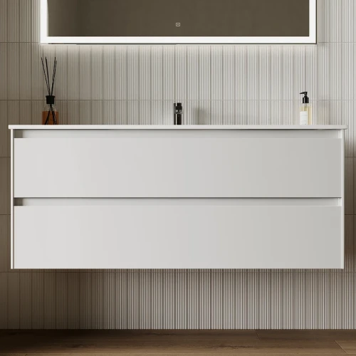 Тумба под раковину Sancos Cento 120 CN120-1W подвесная Белый глянец МДФ / ЛДСП