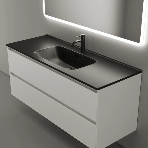 Тумба под раковину Sancos Cento 120 CN120-1W подвесная Белый глянец МДФ / ЛДСП