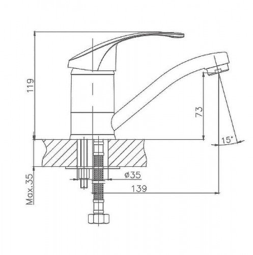 Смеситель для кухни Cron CN4521 Хром