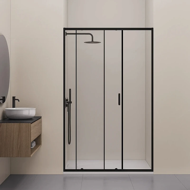 Душевая дверь RGW Classic (Класcик) CL-14B 100 38091410-14 профиль Черный стекло прозрачное