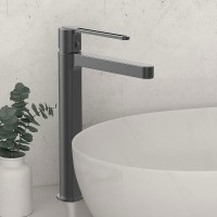 Смеситель для раковины Vincea Rondo VBF-1R2GM Вороненая сталь латунь