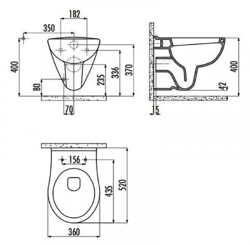 Унитаз Creavit Yedigoller YG320.00100 подвесной Белый без сиденья фарфор подвесной