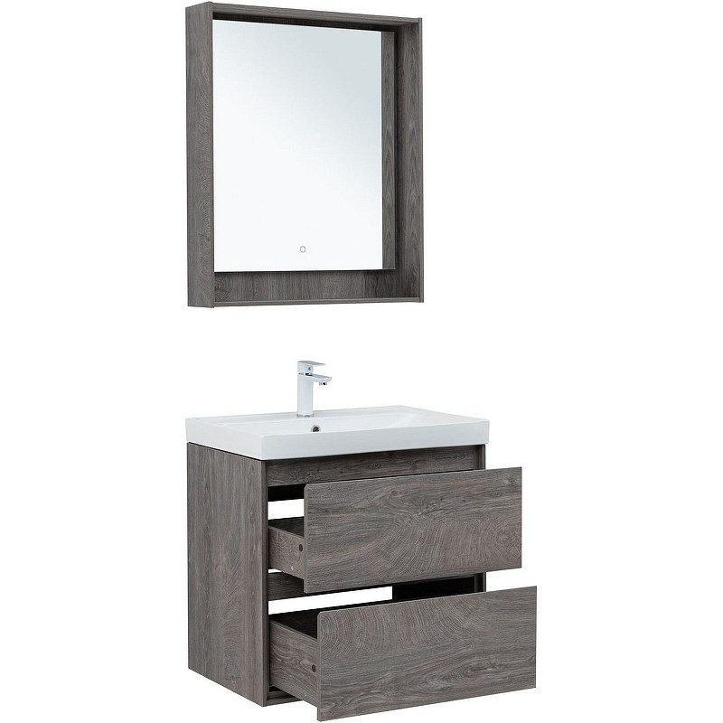 Тумба под раковину Aquanet Милан 70 336373 подвесная Дуб рошелье МДФ / ЛДСП