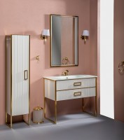 Зеркало Boheme Armadi Art Monaco 70 566-WG с подсветкой Белый глянец Золото стекло