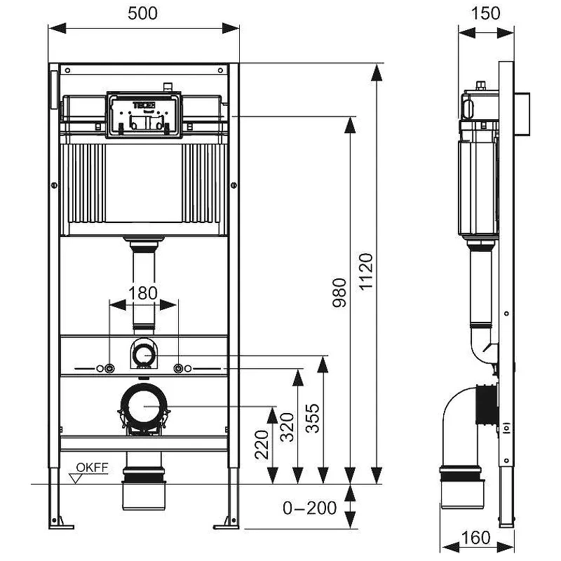 Комплект унитаза BelBagno Uno BB3105CHR/SC с инсталляцией Tece Now 9400414 с сиденьем Микролифт и Черной матовой клавишей смыва фаянс подвесной