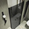 Душевая дверь Maybah Glass MGD-440-6 890х1980 двустворчатая на монопетлях Черный стекло графитовое матовое