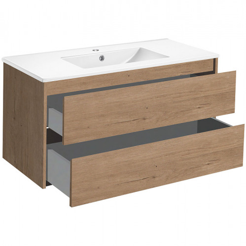 Тумба под раковину Vincea Gio 100 VMC-2G100NO подвесная N.Oak МДФ / ЛДСП