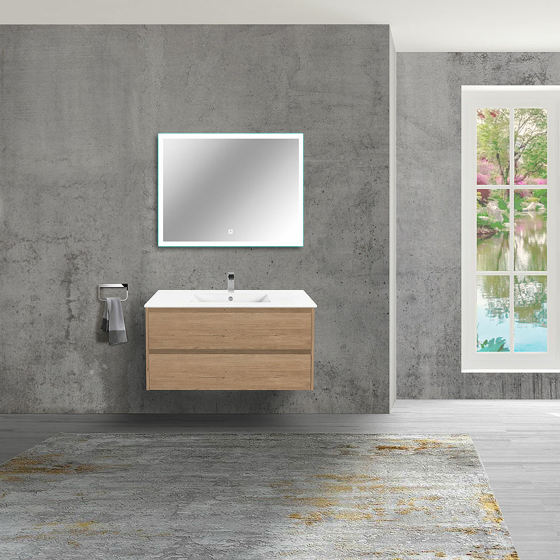 Тумба под раковину Vincea Gio 100 VMC-2G100NO подвесная N.Oak МДФ / ЛДСП