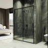 Душевая дверь Maybah Glass MGD-1276-6 1200x1950 раздвижная профиль Черный стекло прозрачное