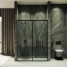 Душевая дверь Maybah Glass MGD-1276-6 1200x1950 раздвижная профиль Черный стекло прозрачное