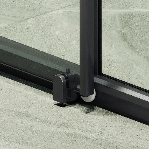 Душевая дверь Maybah Glass MGD-1276-6 1200x1950 раздвижная профиль Черный стекло прозрачное