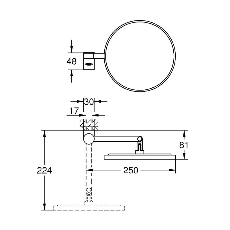 Косметическое зеркало Grohe Selection 41077000 цвет Хром