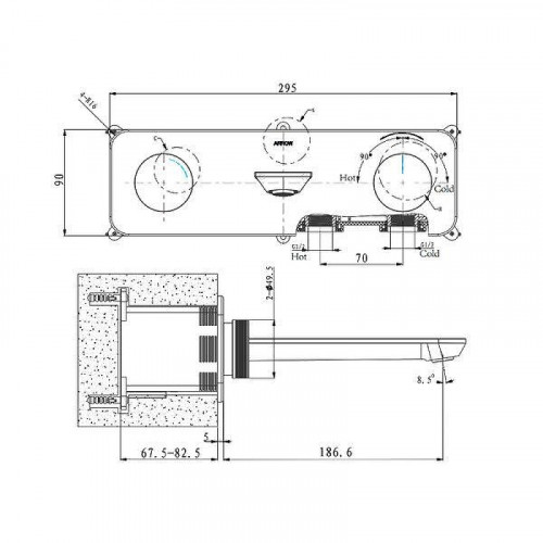 Смеситель для раковины Arrow ARM23872CP цвет Хром