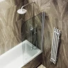 Шторка для ванны Maybah Glass MGV-626-5 700х1400 поворотная на монопетле Хром матовый стекло прозрачное