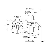 Смеситель для душа Grohe Euroeco New 32742000 Хром латунь встраиваемый