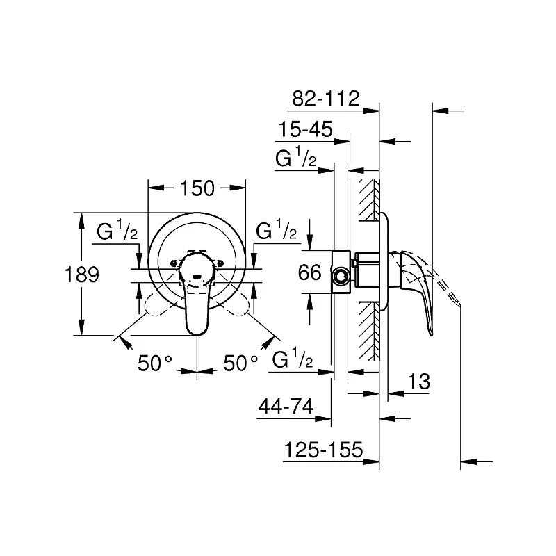 Смеситель для душа Grohe Euroeco New 32742000 Хром латунь встраиваемый