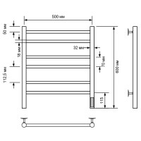 Электрический полотенцесушитель Comfysan Luce EC-6 60x50 013356 Черный матовый