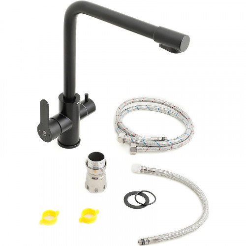 Смеситель для кухни Orange Steel M99-008b Черный нержавеющая сталь