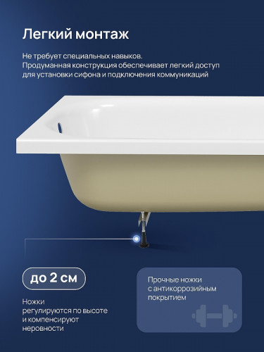 Акриловая ванна DIWO Анапа 150х70 цвет Белый