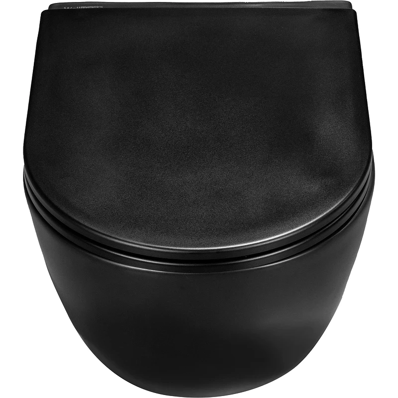 Комплект унитаза WellWant Aura WWU01122B с инсталляцией Berges Atom 410 040332 с сиденьем Микролифт и Черной матовой клавишей смыва