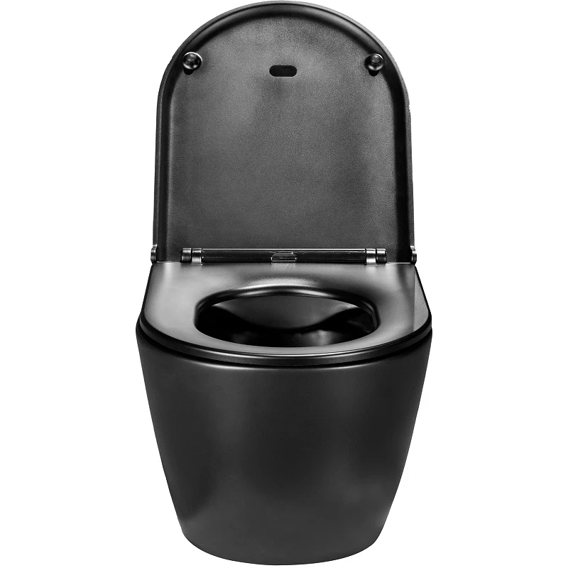 Комплект унитаза WellWant Aura WWU01122B с инсталляцией Berges Atom 410 040332 с сиденьем Микролифт и Черной матовой клавишей смыва
