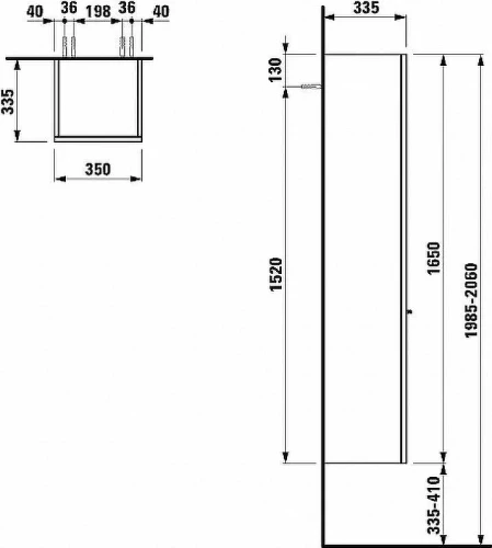 Шкаф пенал Laufen Palace New 35 R 4.0202.2.075.463.1 подвесной Белый матовый