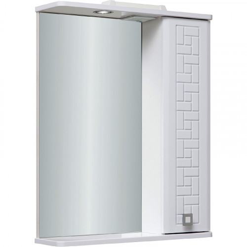 Зеркало со шкафом Runo Авила 60 R 00000001047 с подсветкой Белое МДФ / ЛДСП, стекло