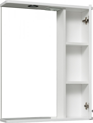 Зеркало со шкафом Runo Авила 60 R 00000001047 с подсветкой Белое МДФ / ЛДСП, стекло