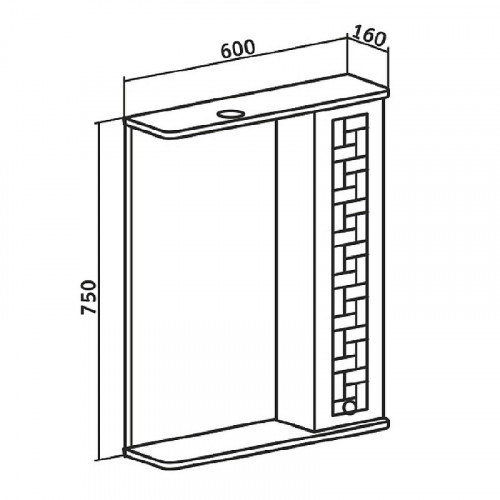 Зеркало со шкафом Runo Авила 60 R 00000001047 с подсветкой Белое МДФ / ЛДСП, стекло