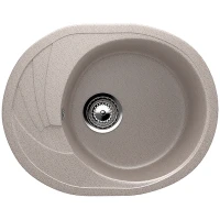 Кухонная мойка Ulgran Classic U-403-302 Песочная искусственный камень (литьевой мрамор) встраиваемый