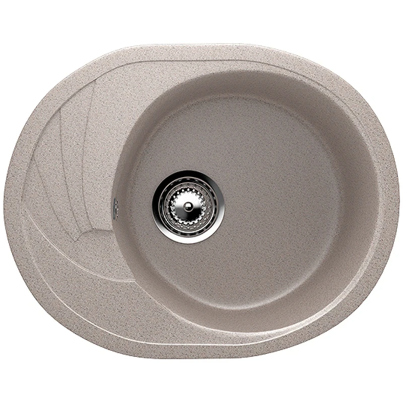 Кухонная мойка Ulgran Classic U-403-302 Песочная искусственный камень (литьевой мрамор) встраиваемый