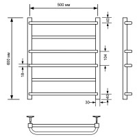 Водяной полотенцесушитель Comfysan Puro-K W-6 60x50 013141 Черный матовый