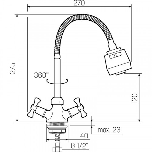 Смеситель для кухни Ростовская Мануфактура Сантехники SL138-279F Хром