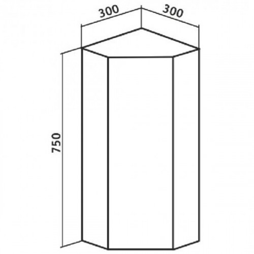 Зеркальный шкаф Runo Кредо 30 00000001108 угловой Белый МДФ / ЛДСП, стекло