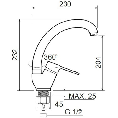 Смеситель для кухни Ростовская Мануфактура Сантехники SL141-011F Хром